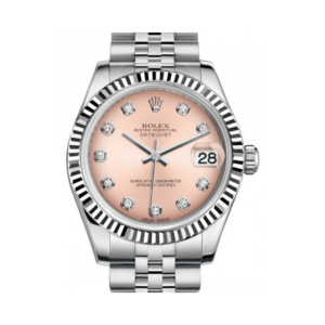 Datejust 31 Lady Midsize White Gold/Steel Pink Diamond Dial & Fluted Bezel Jubilee Bracelet 178274