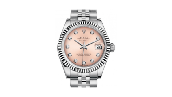 Datejust 31 Lady Midsize White Gold/Steel Pink Diamond Dial & Fluted Bezel Jubilee Bracelet 178274