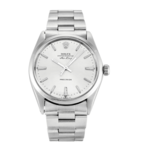 Rolex Air King Silver Baton Dial Stainless Steel Mens 5500