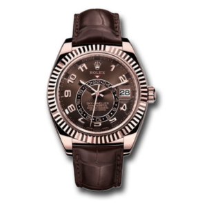 Sky-Dweller Everose Gold on Brown Leather Strap 326135