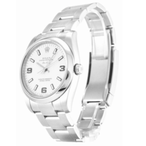 Rolex Air-King White Quarter Arabic Dial Stainless Steel Mens 114200